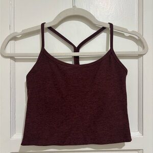 Beyond Yoga Spacedye Slim Racerback Cropped Tank Top - Maroon